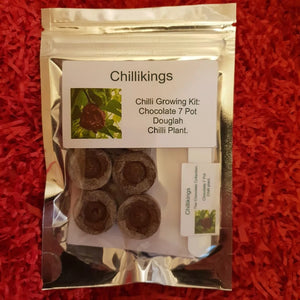 Chocolate 7 Pot Douglah Chilli, Superhot Chilli Grow Kit!!! 6, Seeds!!!