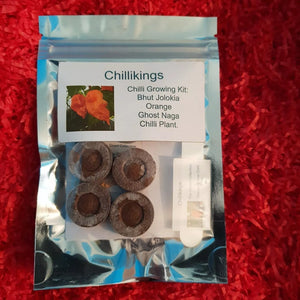 Orange Ghost Naga Chilli, Superhot Chilli Grow Kit!!! 6, Seeds!!!