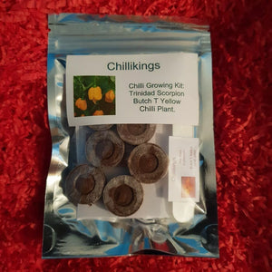 Trinidad Scorpion Butch T Yellow Chilli, Superhot Chilli Growing Kit!!! 6, Seeds!!!