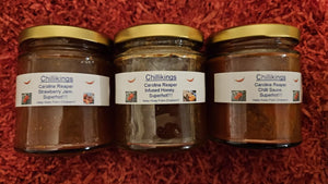 Carolina Reaper Jam, Honey and Sauce!!! 190ml Jars!!! Set of Three!!!